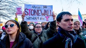 No LGB without the T — queer community protests Trump's transgender erasure at Stonewall