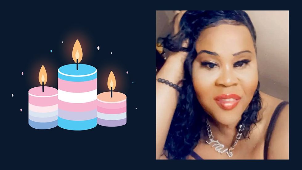 trans flag memorial candles Monique Brooks transgender woman murdered orlando florida