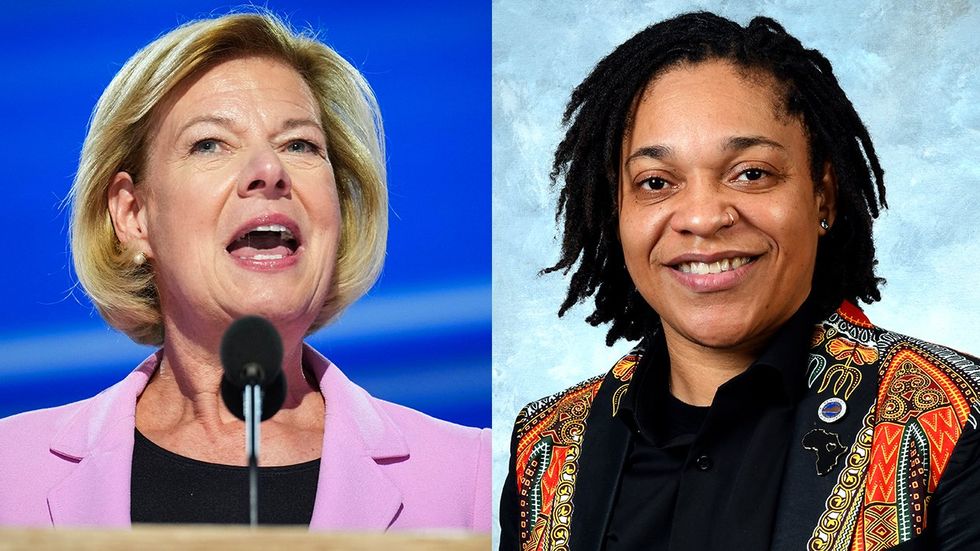 US Senator Tammy Baldwin speaks during Democratic National Convention official portrait Kentucky Representative Keturah Herron