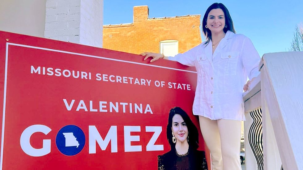 Valentina Gomez giant campaign sign