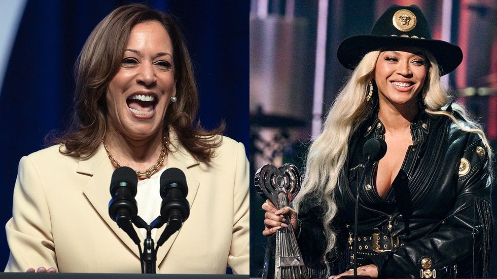 Vice President Kamala Harris speaks to the Zeta Phi Beta Sorority Beyoncé accepts the Innovator Award at the 2024 iHeartRadio Music Awards