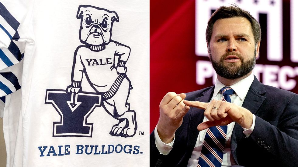 Yale Bulldogs mascot tshirts republican VP pick 2024 election JD Vance