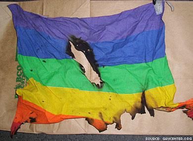 photos burning gay flag