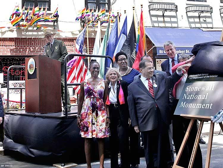 The dedication of the Stonewall National Monument outside the Stonewall Inn