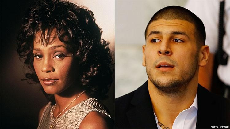 Whitney Houston and Aaron Hernandez