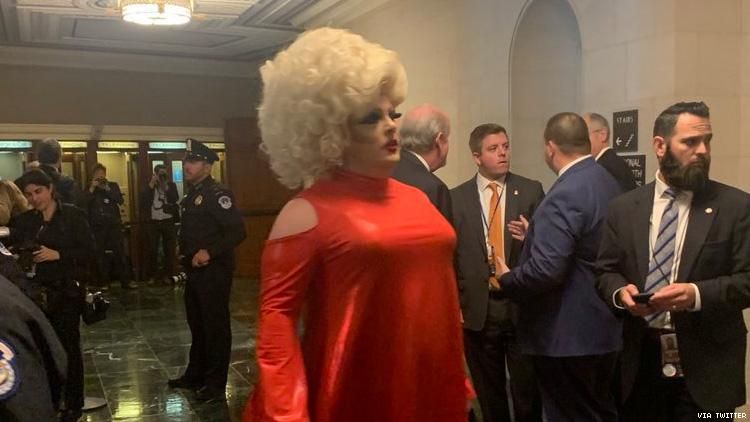 Drag Queen Pissi Myles Crashes Impeachment Inquiry