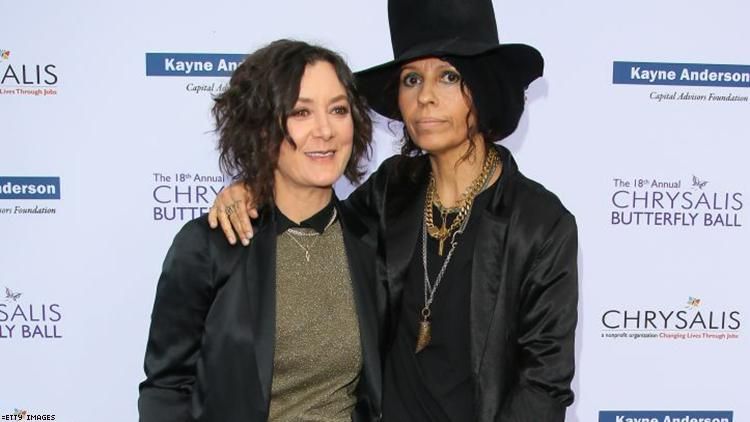 Sara Gilbert and Linda Perry