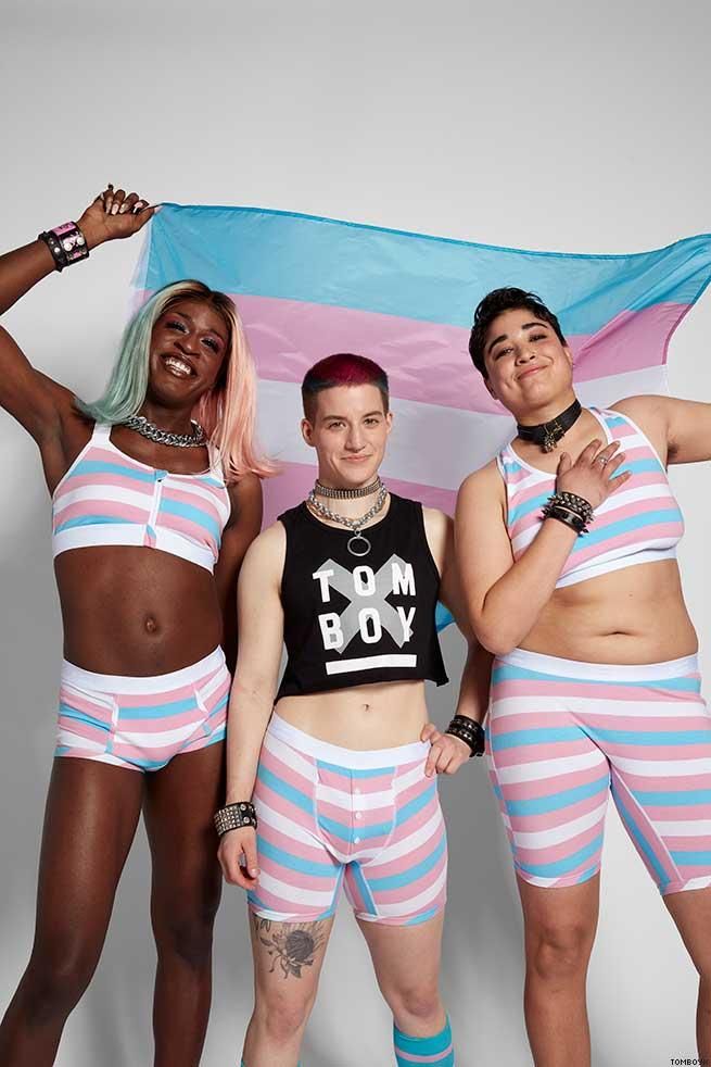 Digital announcement of Trans Pride collection of TomBoyX ahead of Trans Day of Visibility