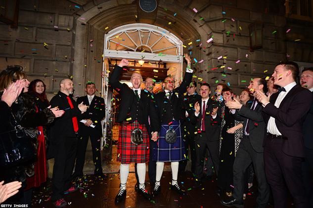Photos Scotland Rings In First Same Sex Weddings
