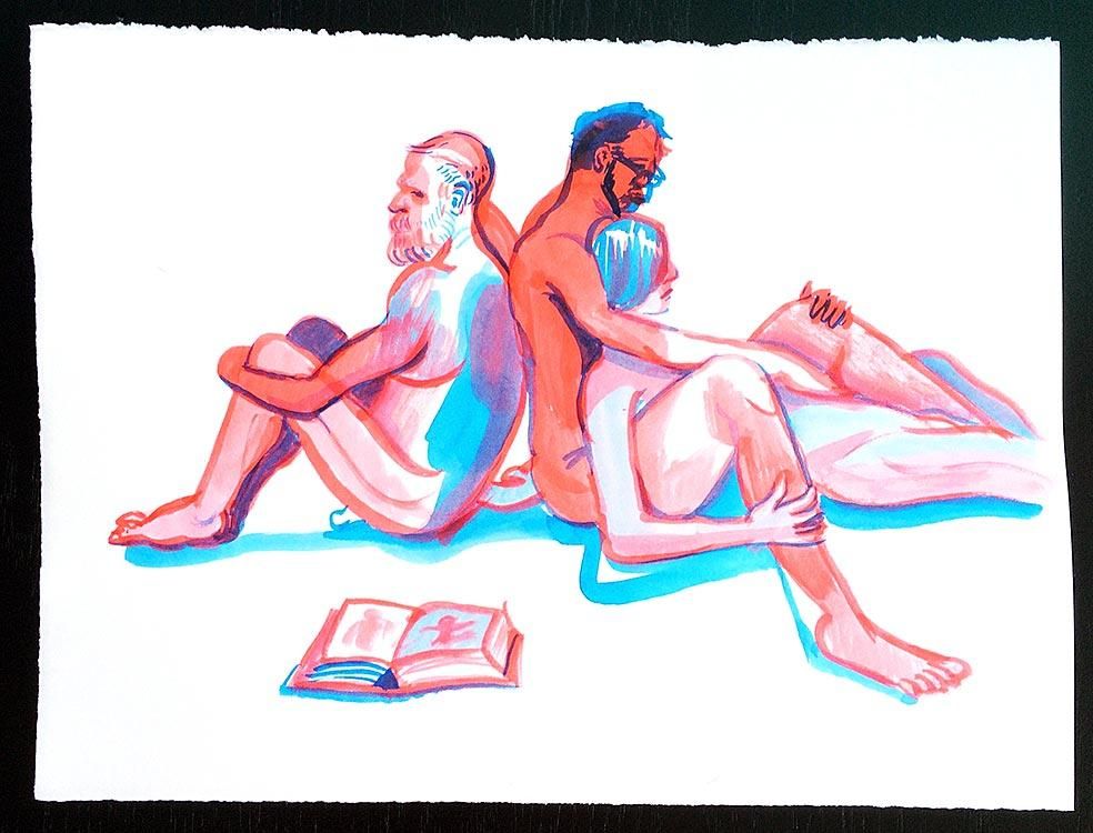 mens naked drawing