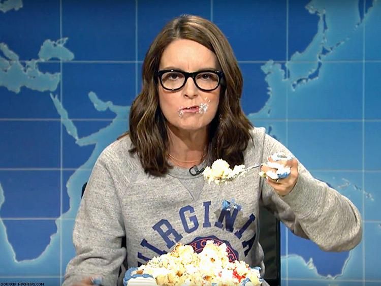 Tina Fey Screaming into a Sheet Cake About White Supremacists Is All of Us