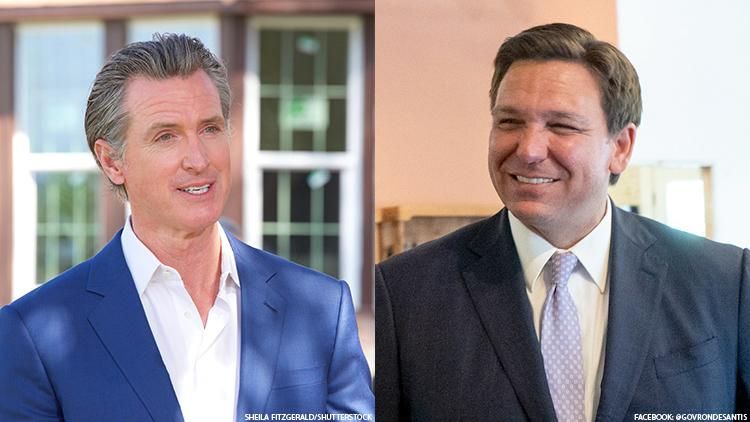 Gavin Newsom and Ron DeSantis