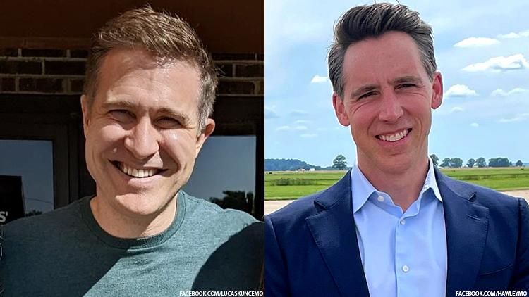 Lucas Kunce and Sen. Josh Hawley