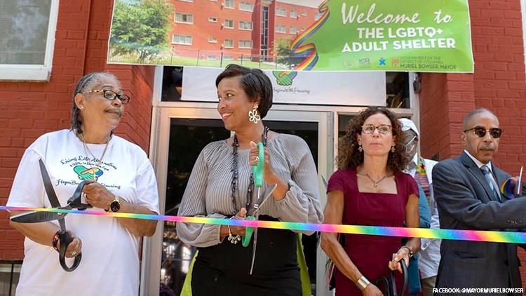 D.C. Mayor Muriel Bowser at the ribbon cutting event at the LGBTQ+ Adult Shelter of Washington.