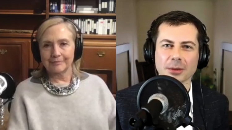 Hillary Clinton and Pete Buttigieg