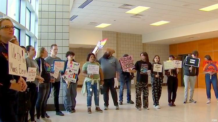 Becker school board protest