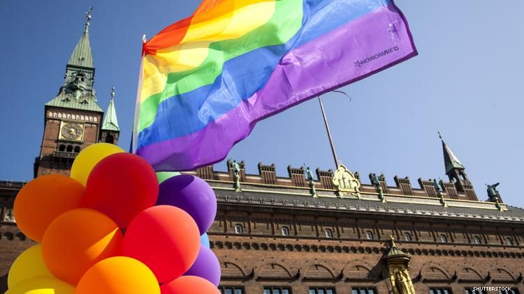 Rainbow flag flies in Copenhagen